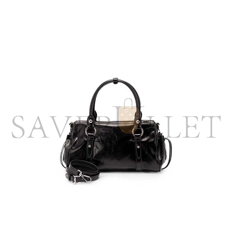MIU MIU SMALL LEATHER BOWLING TOTE BAG 5BA336 (24*14*10.5cm)